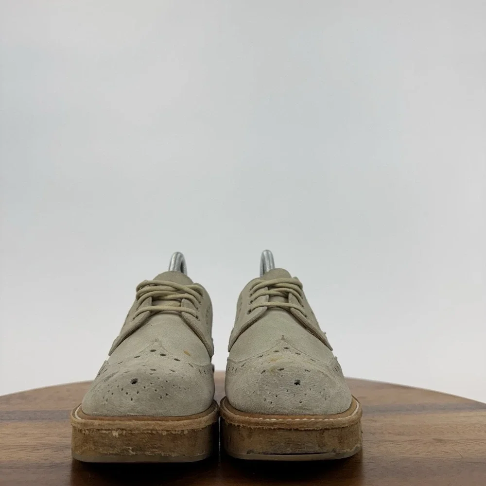 Womens Church's‎ Keely Taupe Suede Platform Wingtip Eyelet Oxfords Size EU 37